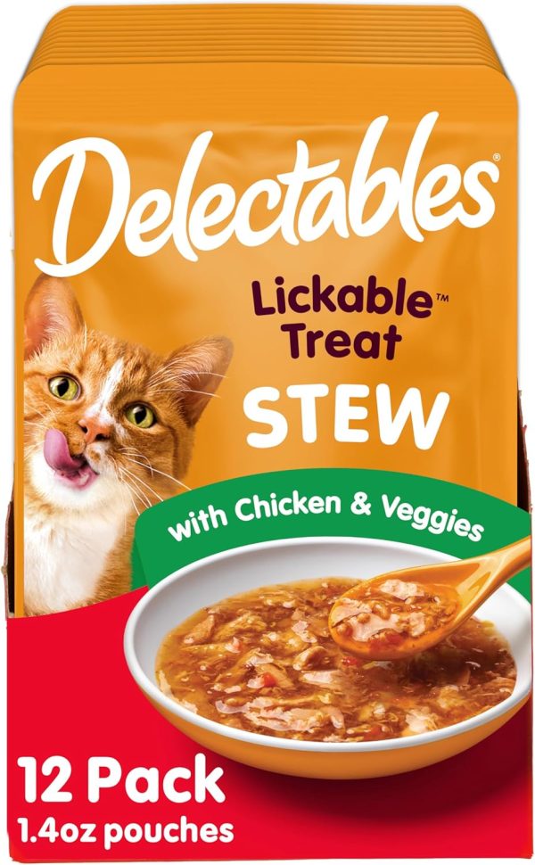 Delectables Lickable Treat Stew Wet Cat Treat with Real Chicken & Tuna