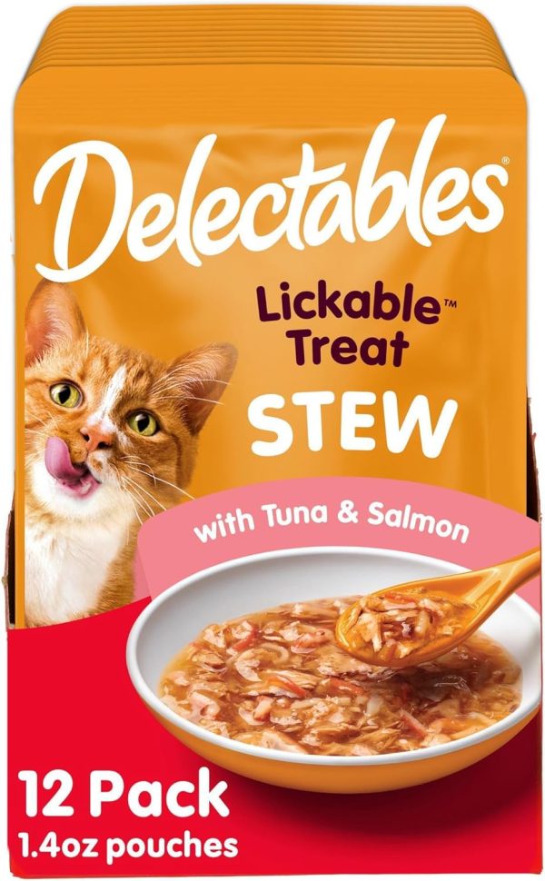 Delectables Lickable Treat Stew Wet Cat Treat with Real Chicken & Tuna