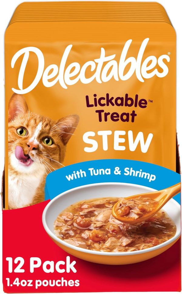 Delectables Lickable Treat Stew Wet Cat Treat with Real Chicken & Tuna