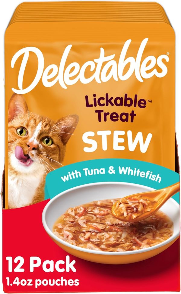 Delectables Lickable Treat Stew Wet Cat Treat with Real Chicken & Tuna