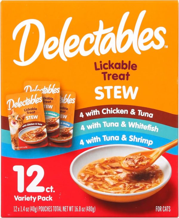 Delectables Lickable Treat Stew Wet Cat Treat with Real Chicken & Tuna