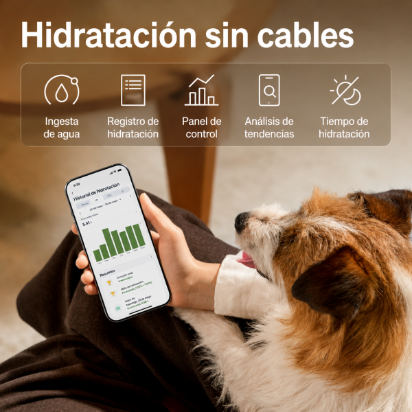 Fuente de Agua Silenciosa para Perros PETLIBRO con Bandeja de Acero Inoxidable