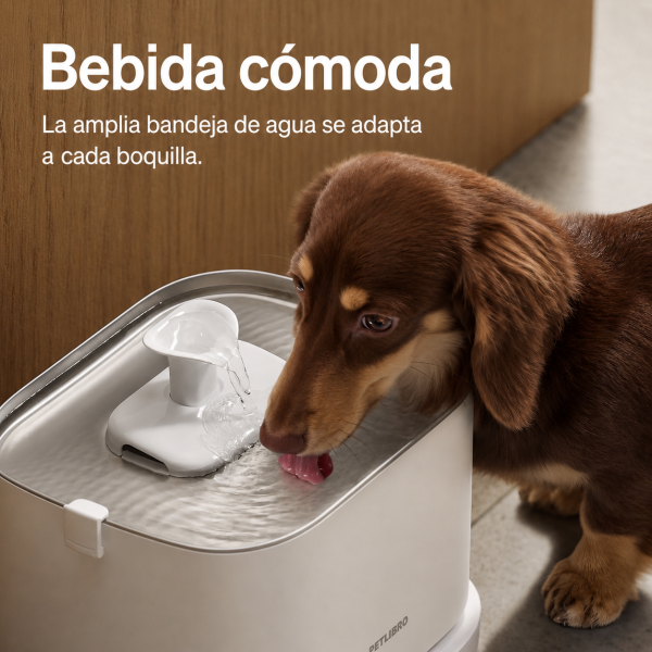 Fuente de Agua Silenciosa para Perros PETLIBRO con Bandeja de Acero Inoxidable