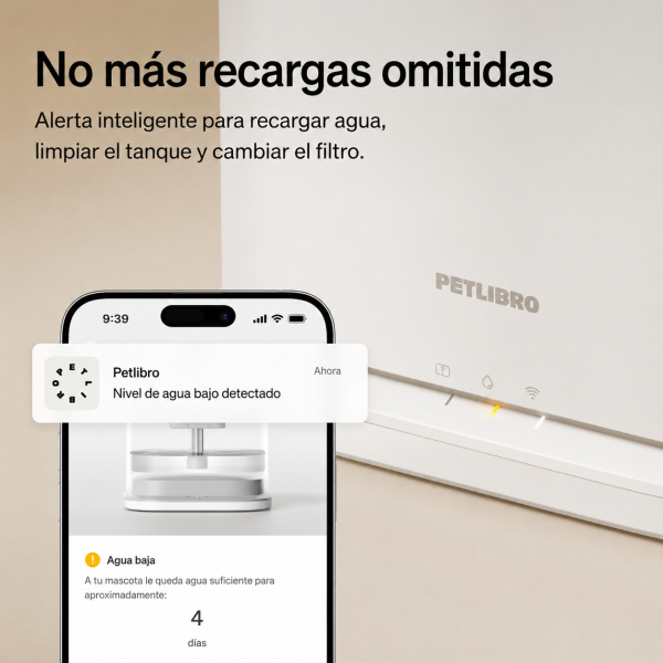 Fuente de Agua Silenciosa para Perros PETLIBRO con Bandeja de Acero Inoxidable