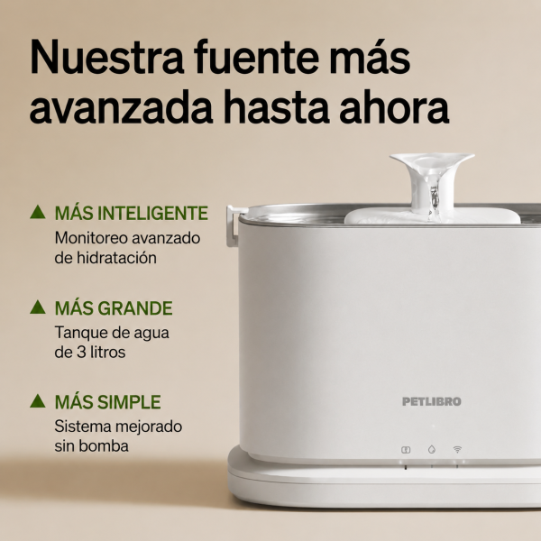 Fuente de Agua Silenciosa para Perros PETLIBRO con Bandeja de Acero Inoxidable