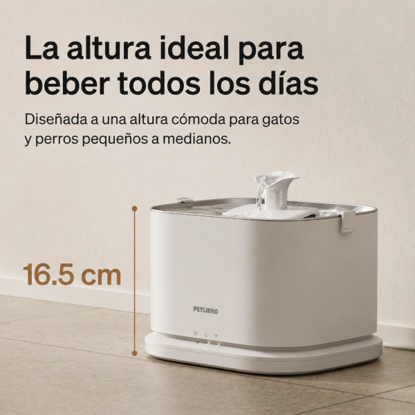 Fuente de Agua Silenciosa para Perros PETLIBRO con Bandeja de Acero Inoxidable