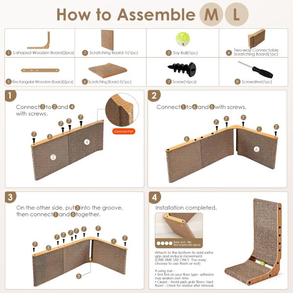 EHEYCIGA Cardboard Cat Scratcher for Indoor Cats